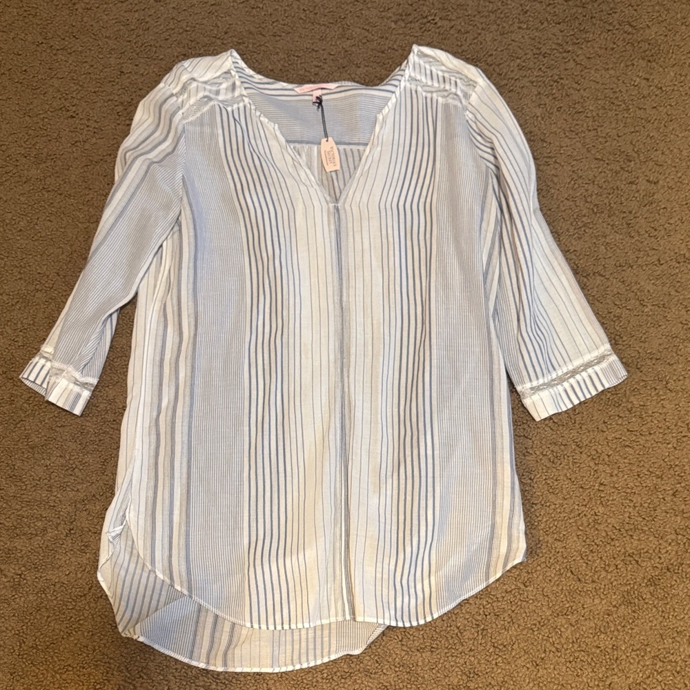 Victoria's Secret Blue and White Striped cover up